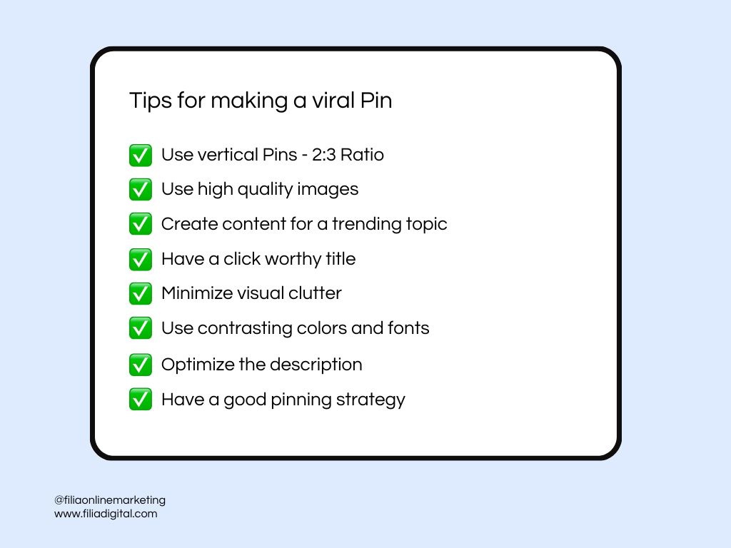 Tips for making a viral pin