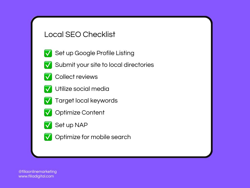 Local SEO Checklist for businesses