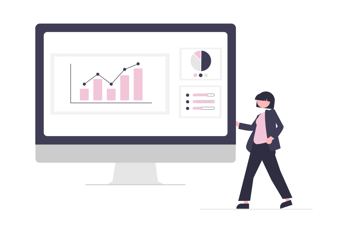Website Analytics Monitor Illustration
