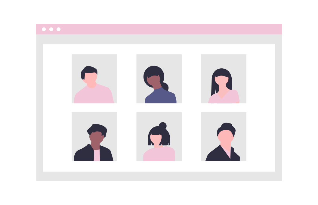 Website Traffic Users Illustration, website tab open with users