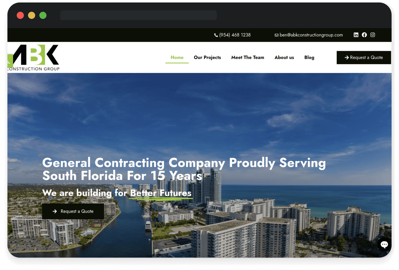 ABK Construction Group Website