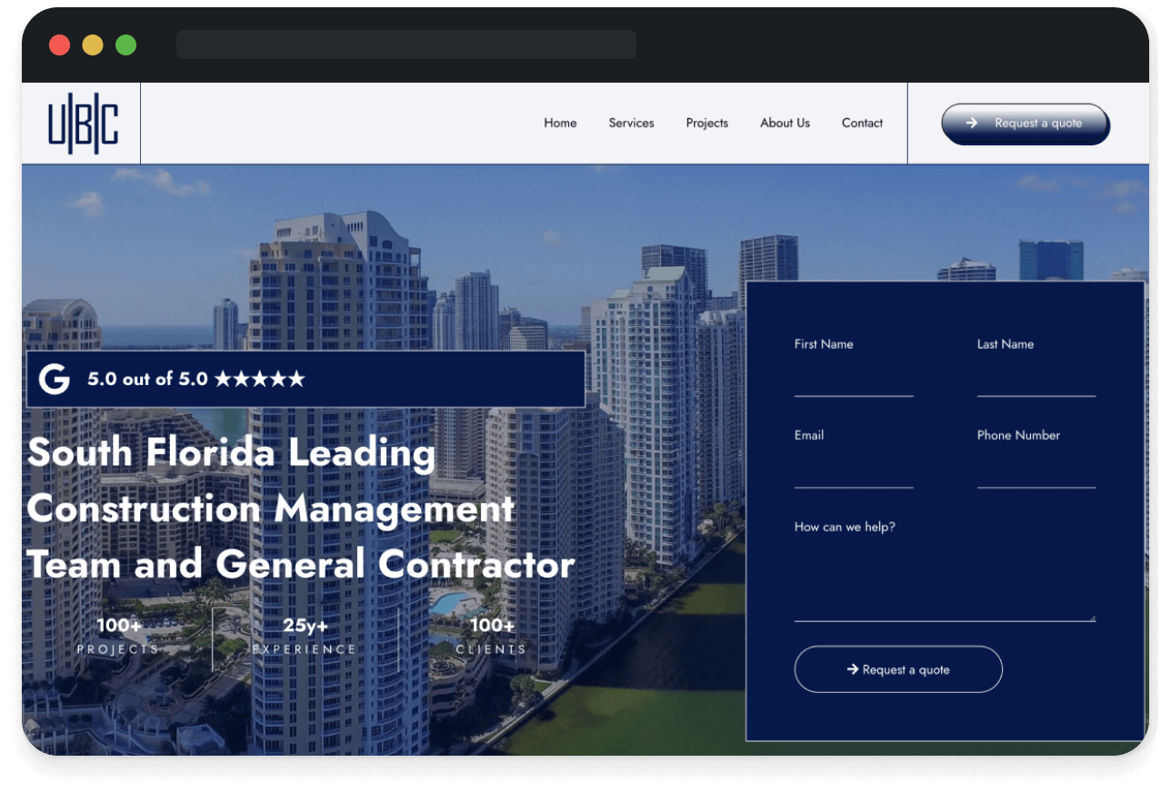 Unitech Builders Website