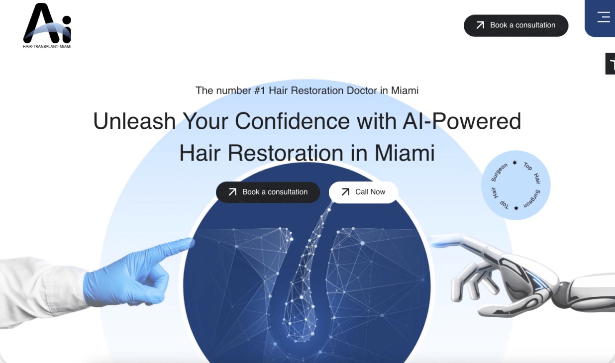 AI Hair Transplant Miami website