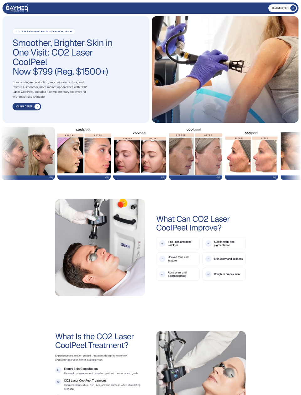 BayMed CO2 laser landing page hero