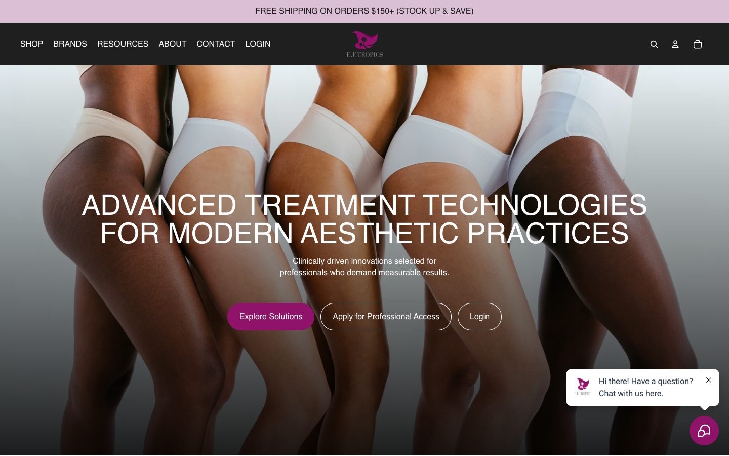 EF Tropics · Shopify store website