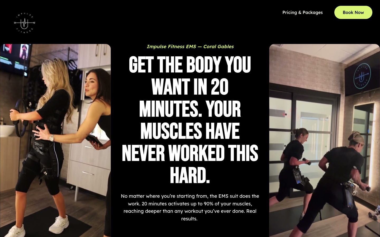 Impulse Fitness EMS website