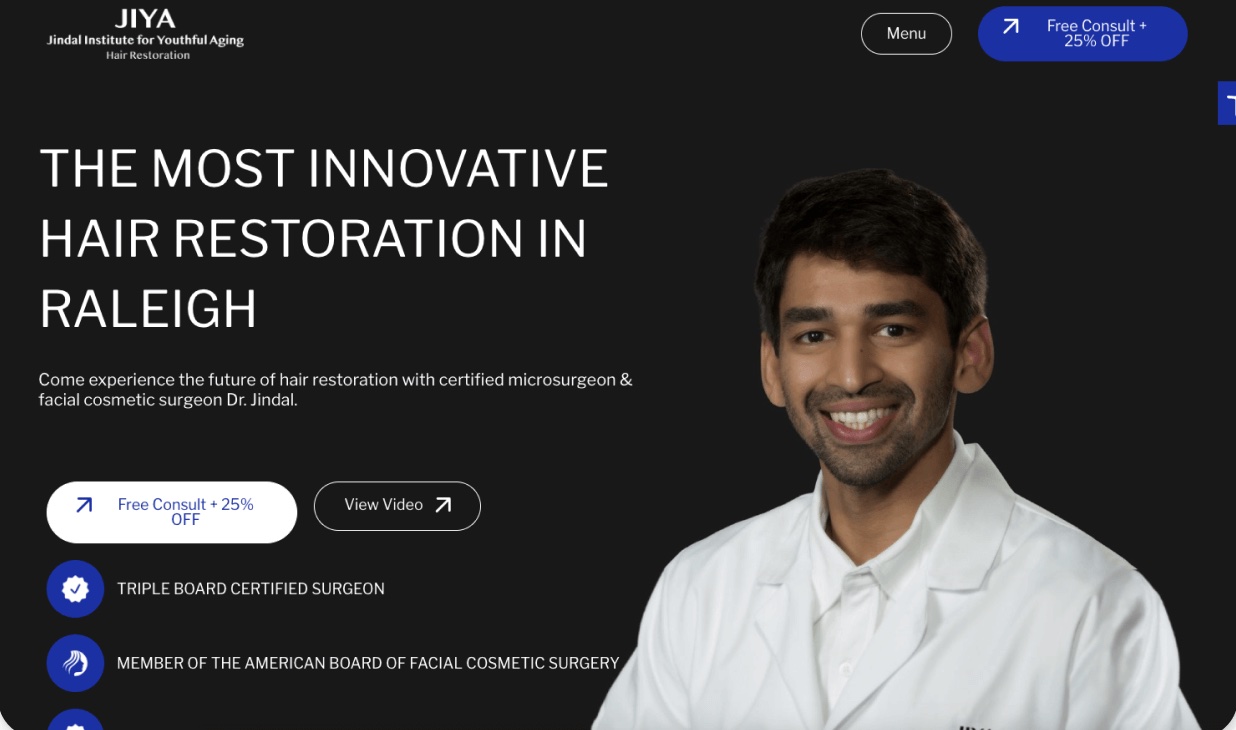 Jiya Hair Restoration website