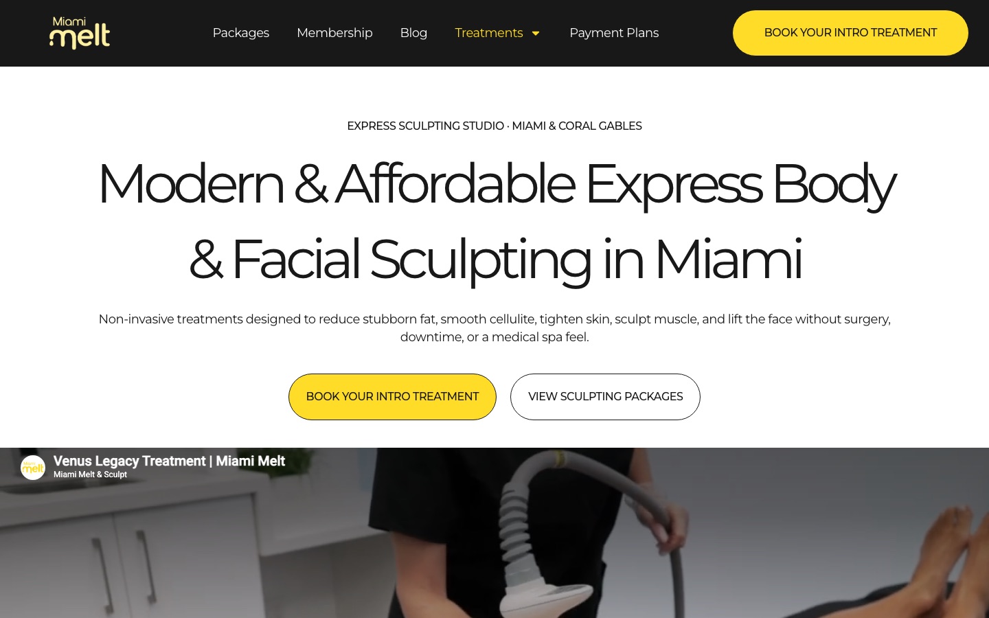 Miami Melt & Sculpt website