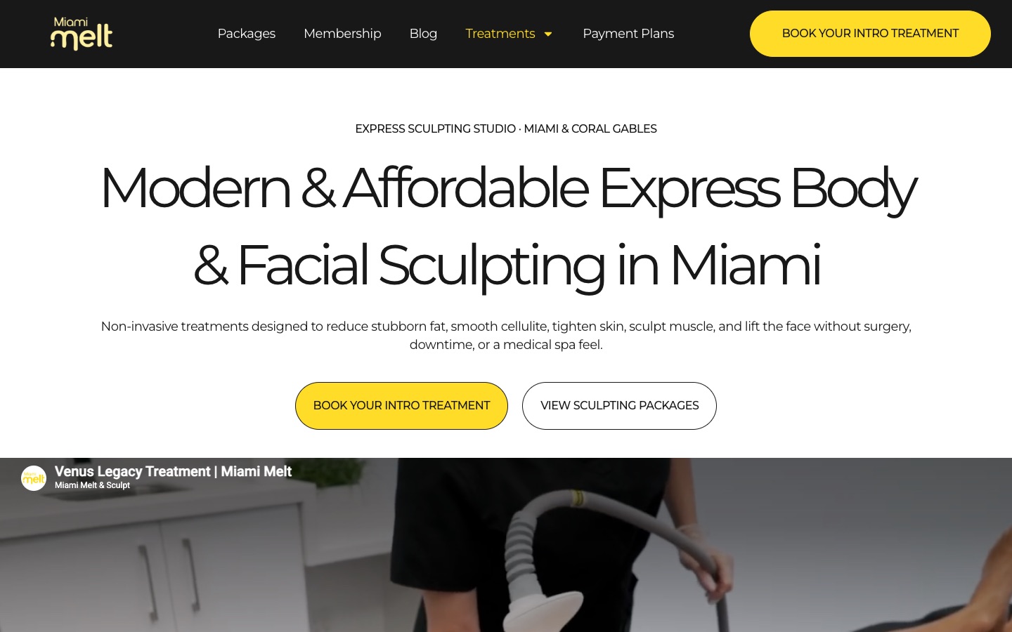 Miami Melt & Sculpt website