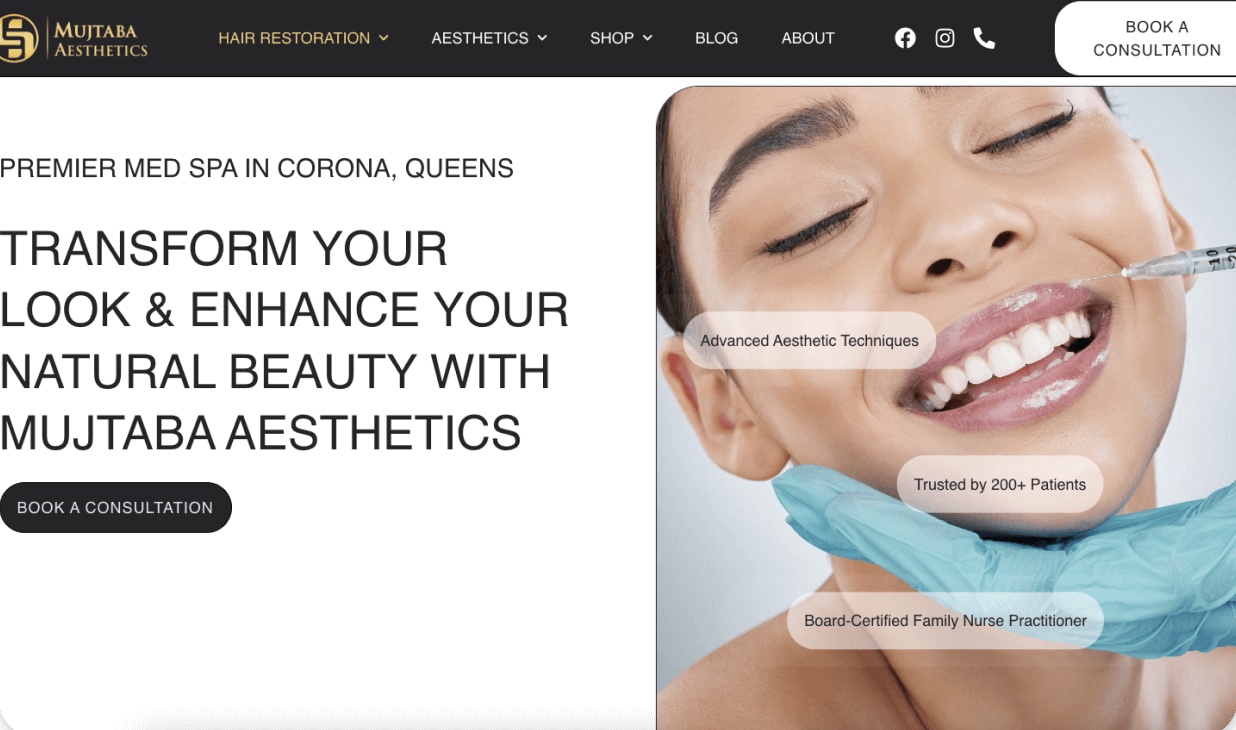 Mujtaba Aesthetics website